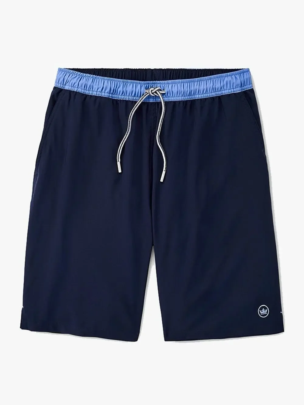 Peter Millar Seaside Collection Men’s Crown Seal Solid Swim Trunks Navy Blue 2XL